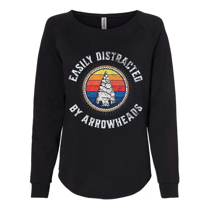 Easily Distracted By Arrowheads Fun Design Womens California Wash Sweatshirt