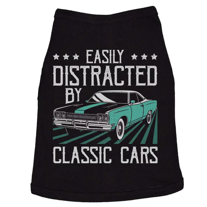 Easily Distracted By Classic Cars Funny Old Vintage Car Guy Doggie Tank