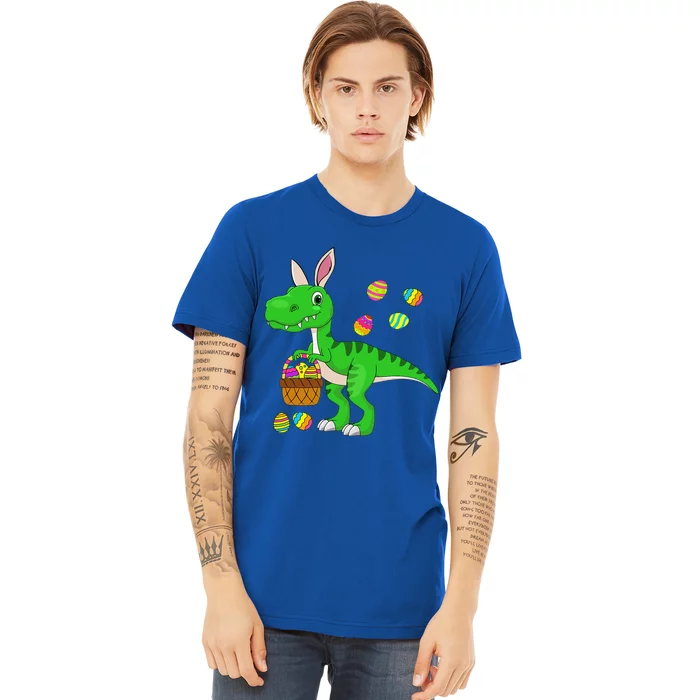 Easter Dinosaur Bunny Ears Easter Basket Stuffers Premium T-Shirt