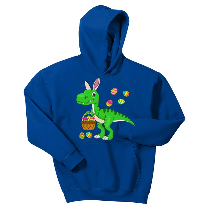 Easter Dinosaur Bunny Ears Easter Basket Stuffers Kids Hoodie