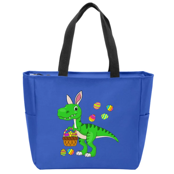 Easter Dinosaur Bunny Ears Easter Basket Stuffers Zip Tote Bag