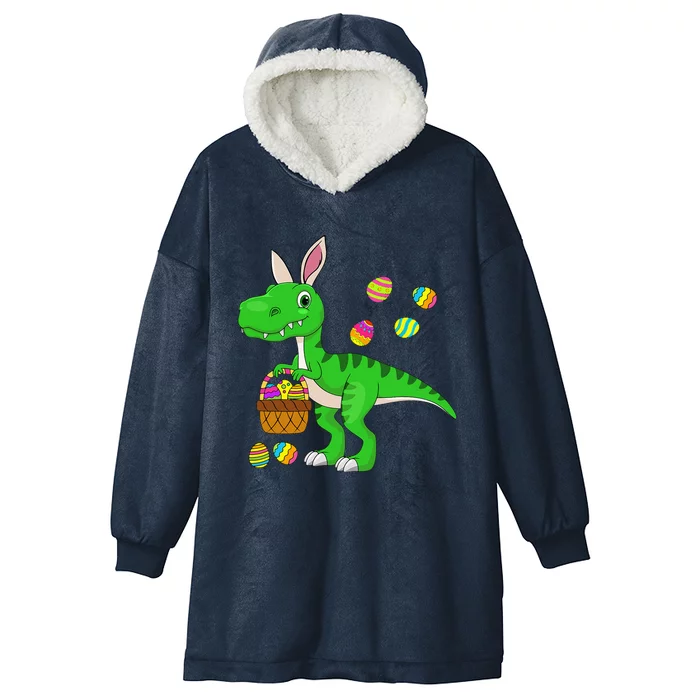 Easter Dinosaur Bunny Ears Easter Basket Stuffers Hooded Wearable Blanket