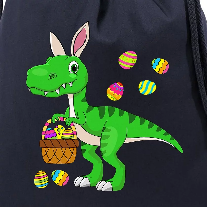 Easter Dinosaur Bunny Ears Easter Basket Stuffers Drawstring Bag