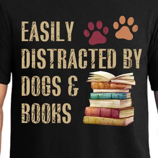 Easily Distracted By Dogs And Books Pajama Set