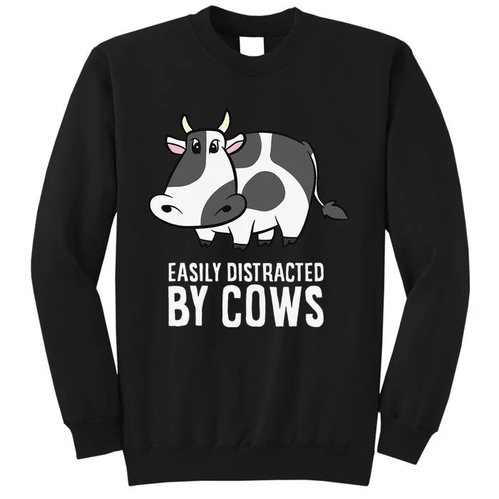 Easily Distracted By Cows Cattle Farming Cows Sweatshirt