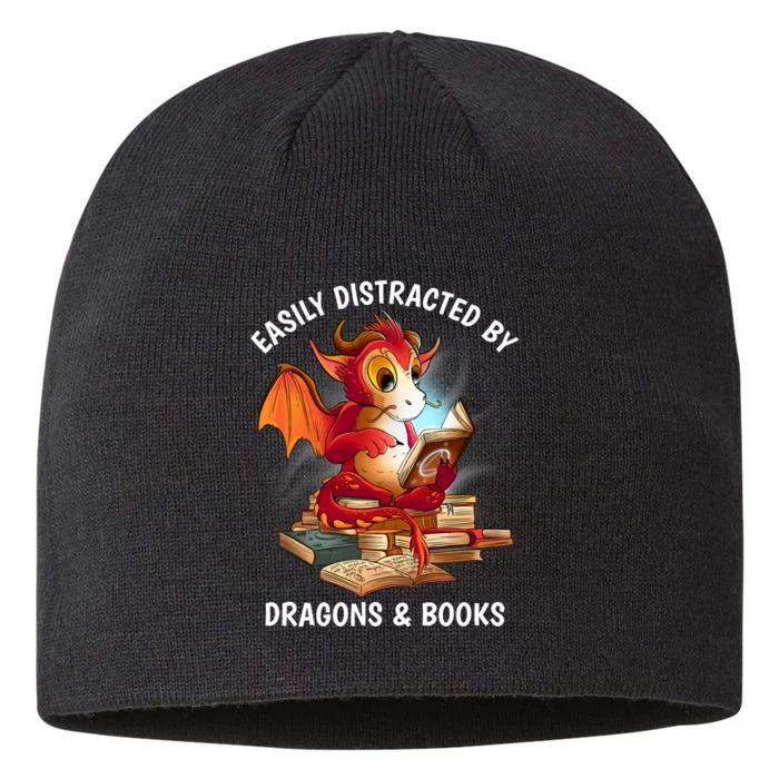 Easily Distracted By Dragons And Books Nerd Dragon 8 1/2in Sustainable Knit Beanie