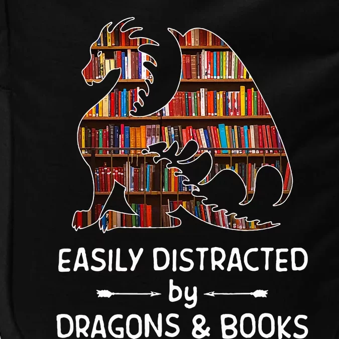 Easily Distracted By Dragon And Books Nerds Impact Tech Backpack