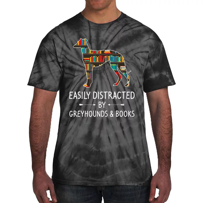 Easily Distracted By Dogs And Books Animal Book Lover Tie-Dye T-Shirt