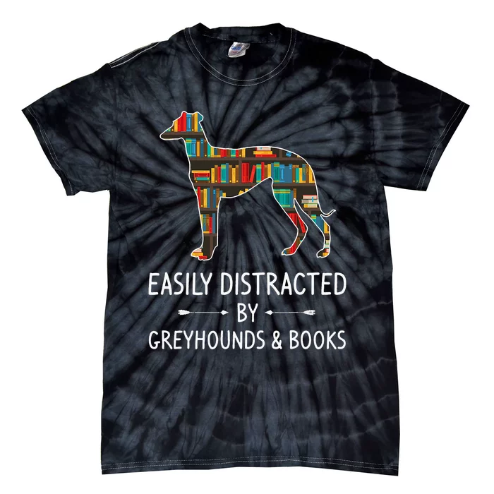 Easily Distracted By Dogs And Books Animal Book Lover Tie-Dye T-Shirt