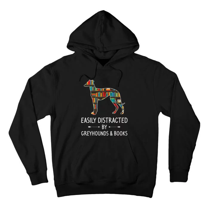 Easily Distracted By Dogs And Books Animal Book Lover Tall Hoodie