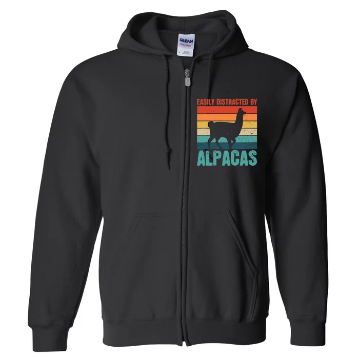 Easily Distracted By Alpacas Design For An Alpaca Fan Full Zip Hoodie