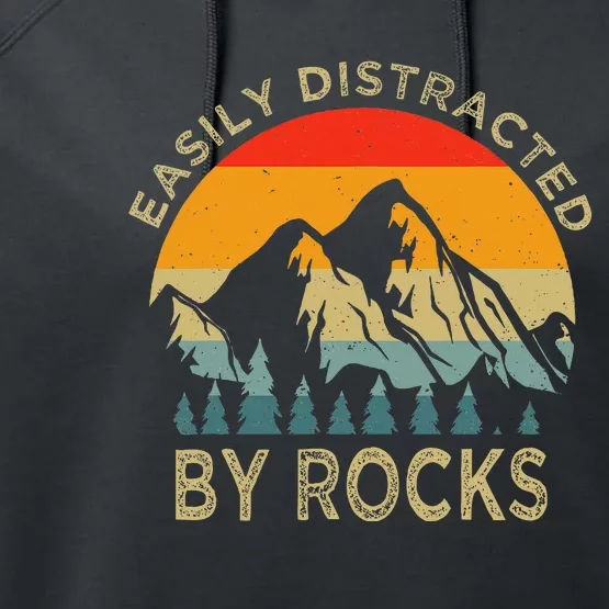 Easily Distracted By Rocks Performance Fleece Hoodie