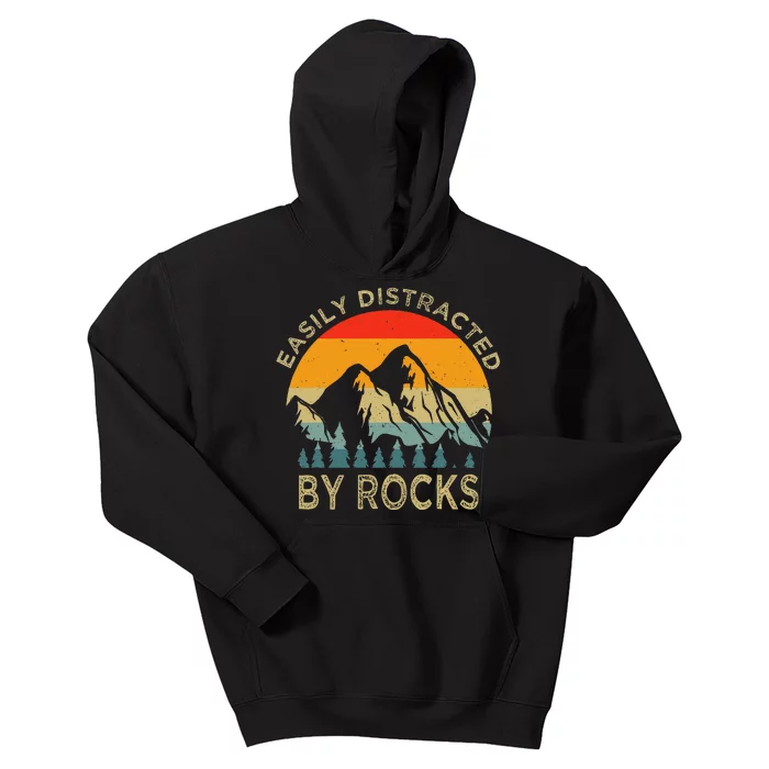 Easily Distracted By Rocks Kids Hoodie