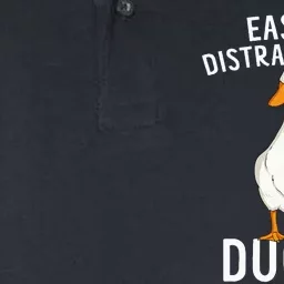 Easily Distracted By Ducks Funny Duck Lover Softstyle Adult Sport Polo