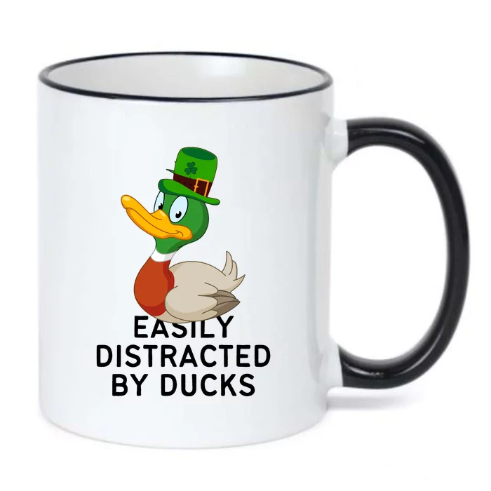 Easily Distracted By Ducks Funny St Patrick Day Black Color Changing Mug