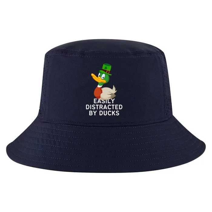 Easily Distracted By Ducks Funny St Patrick Day Cool Comfort Performance Bucket Hat