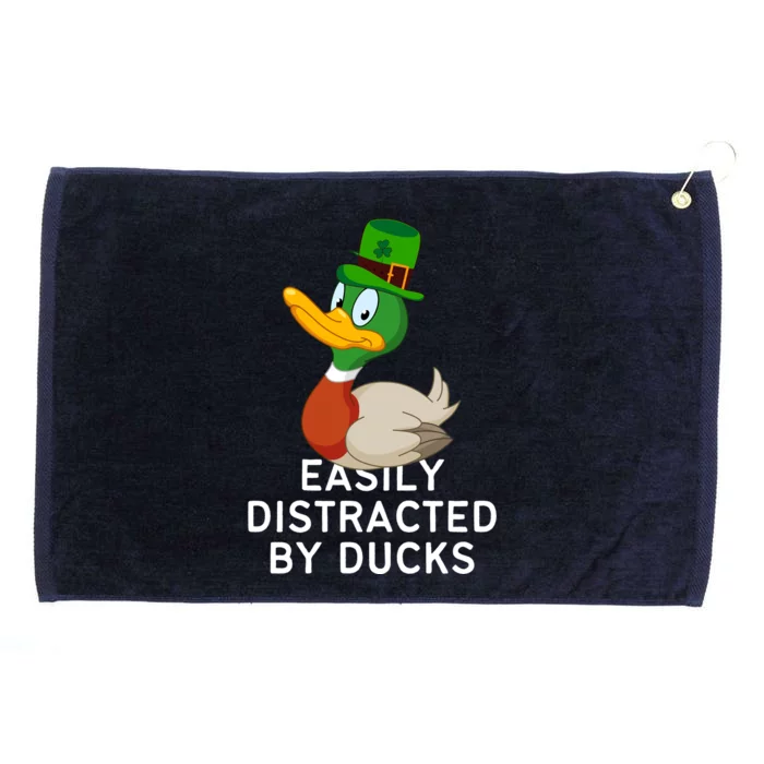 Easily Distracted By Ducks Funny St Patrick Day Grommeted Golf Towel