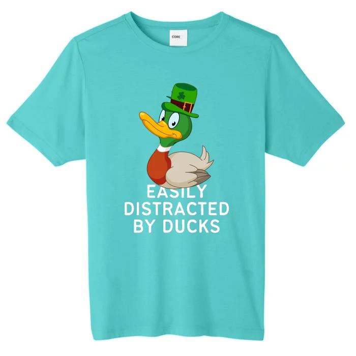 Easily Distracted By Ducks Funny St Patrick Day ChromaSoft Performance T-Shirt