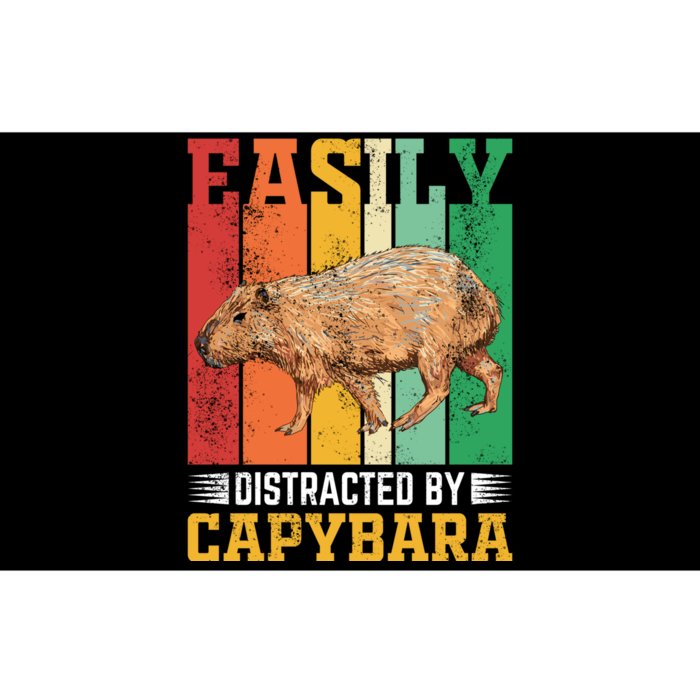 Easily Distracted By Capybara Animal Lover Rodent Gift Bumper Sticker