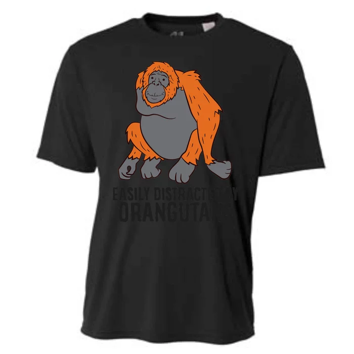 Easily Distracted By Orangutans Monkey Orangutan Cooling Performance Crew T-Shirt