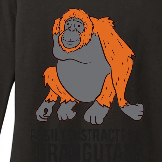 Easily Distracted By Orangutans Monkey Orangutan Womens CVC Long Sleeve Shirt