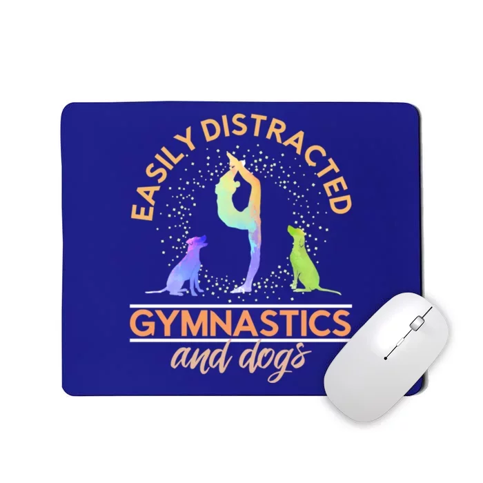 Easily Distracted By Gymnastics And Dogs Tumbling Gymnast Gift Mousepad