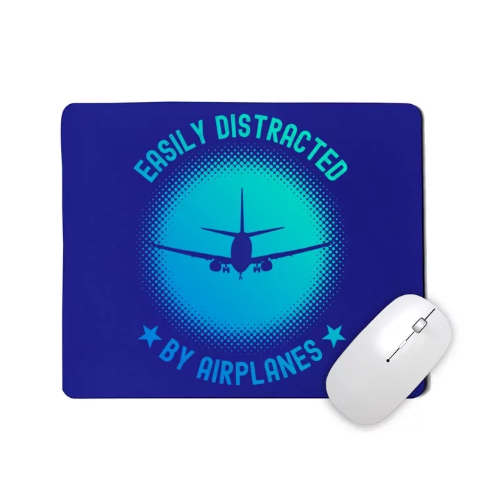 Easily Distracted By Airplanes Funny Flying Plane Gift Mousepad