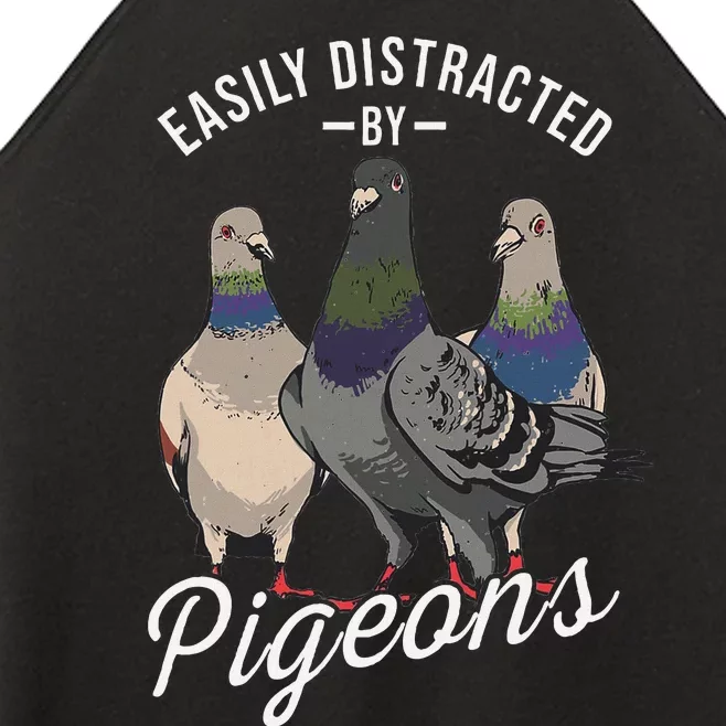 Easily Distracted By Pigeons Pigeon Lover Women’s Perfect Tri Rocker Tank