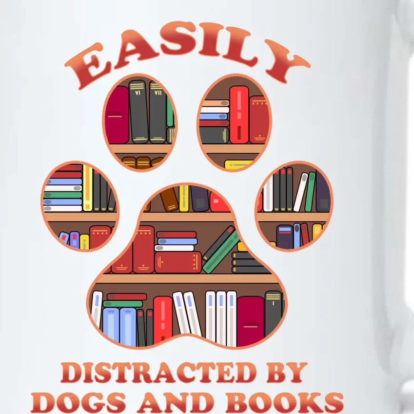 Easily Distracted By Dogs And Books Animal Book Lover Gift Black Color Changing Mug