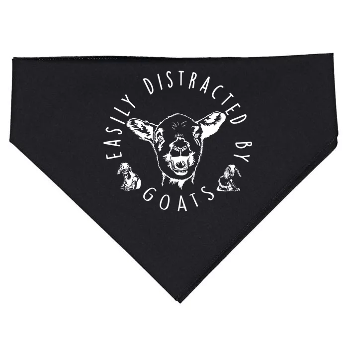 Easily Distracted By Goats USA-Made Doggie Bandana