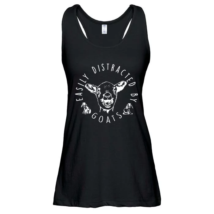 Easily Distracted By Goats Ladies Essential Flowy Tank