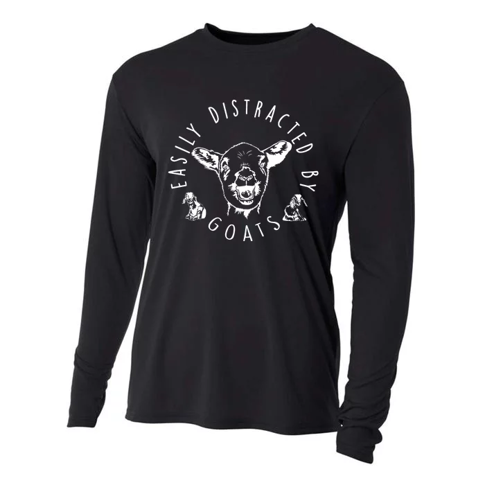 Easily Distracted By Goats Cooling Performance Long Sleeve Crew