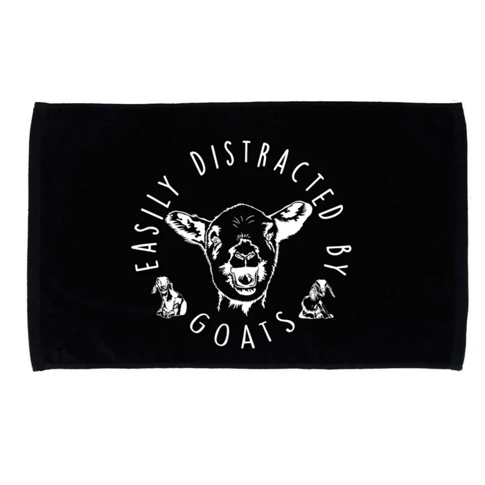 Easily Distracted By Goats Microfiber Hand Towel