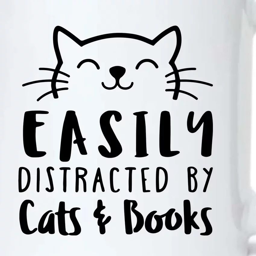 Easily Distracted By Cats And Books Cat & Book Lover Black Color Changing Mug