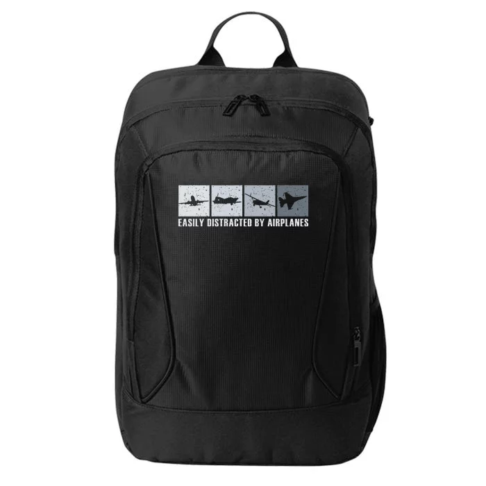 Easily Distracted By Airplanes Pilot Aviation Plane Lover City Backpack