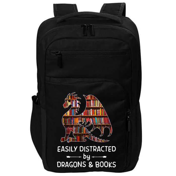 easily distracted by Dragon and Books nerds Impact Tech Backpack