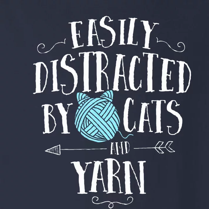 Easily Distracted By Cats And Yarn Knitting Yarn Crochet Toddler Long Sleeve Shirt