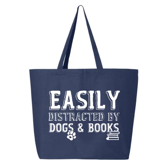 Easily Distracted By Dogs And Books Gift 25L Jumbo Tote