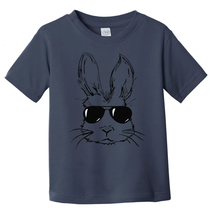 Easter Day Bunny Face With Sunglasses Easter Toddler T-Shirt