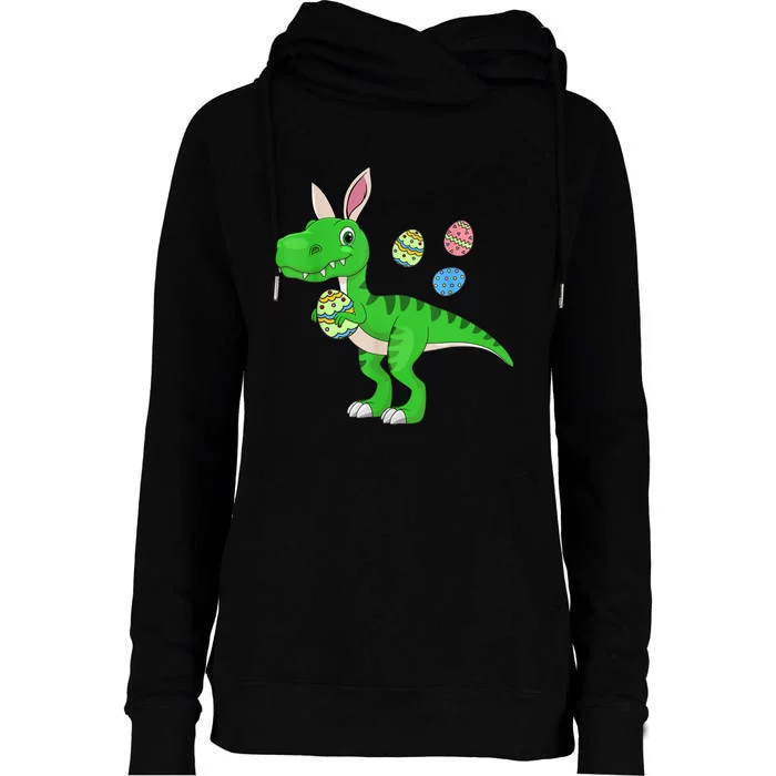 Easter Dinosaur Boys Kids Bunny Easter Basket Stuffers Womens Funnel Neck Pullover Hood