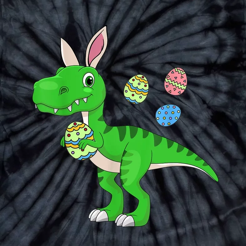 Easter Dinosaur Boys Kids Bunny Easter Basket Stuffers Tie-Dye T-Shirt