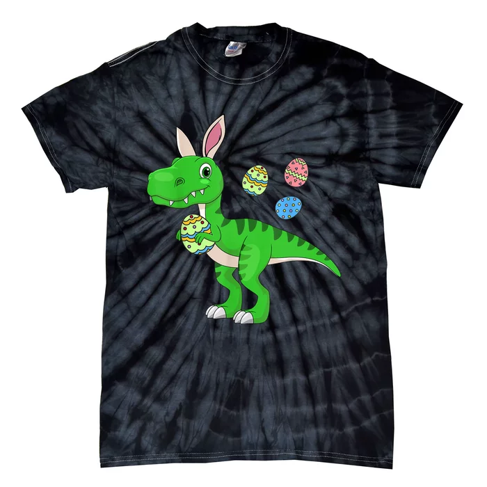 Easter Dinosaur Boys Kids Bunny Easter Basket Stuffers Tie-Dye T-Shirt