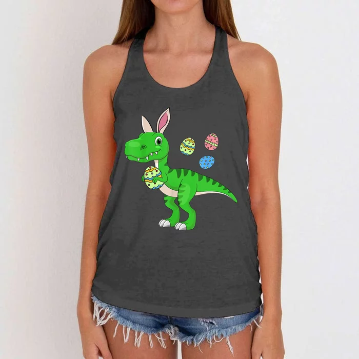 Easter Dinosaur Boys Kids Bunny Easter Basket Stuffers Women's Knotted Racerback Tank