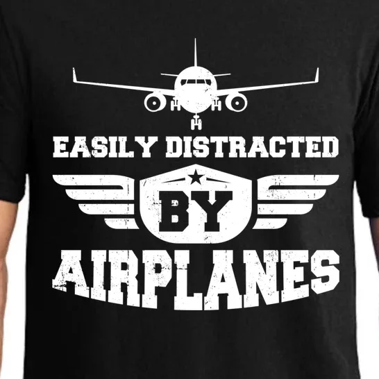 Easily Distracted By Airplanes Gift Pajama Set