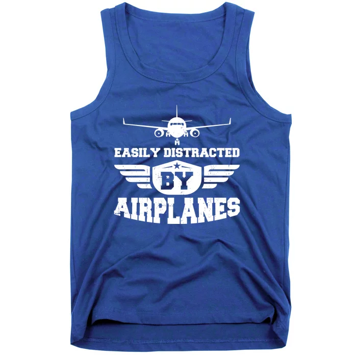 Easily Distracted By Airplanes Gift Tank Top