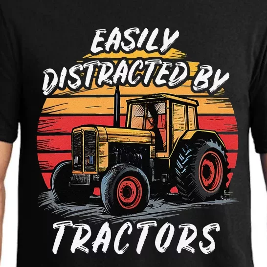 Easily Distracted By Tractors Fun Farmer & Farming Gift Pajama Set