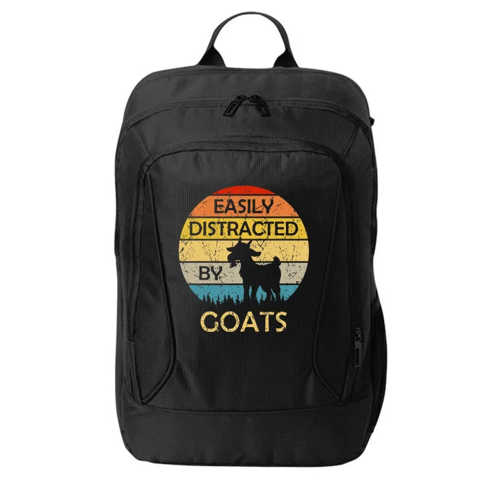 Easily Distracted By Goats Retro Vintage Funny Goat Lover City Backpack