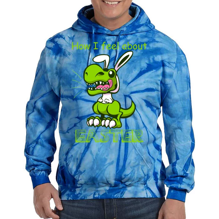 Easter Dinosaur Bunny Ears Funny Gift Tie Dye Hoodie