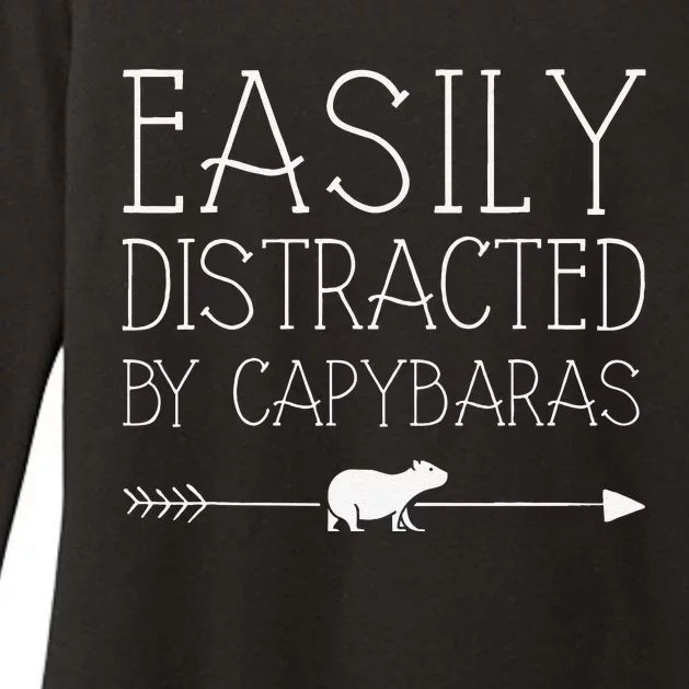 Easily Distracted By Capybaras Gift For Women Mammal Womens CVC Long Sleeve Shirt