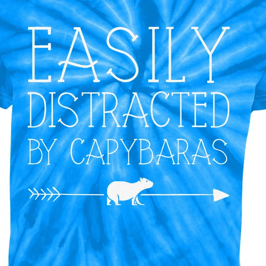 Easily Distracted By Capybaras Gift For Women Mammal Kids Tie-Dye T-Shirt